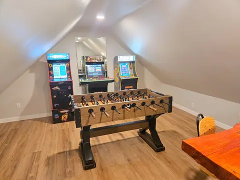 Game on! Play a large variety of retro games including Pac-man, Galaga, DigDug, and Teenage Mutant Ninja Turtles (4 player). Or get your foosball game in and see who comes out victorious!